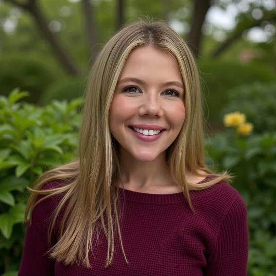Attorney Samantha Lewis, estate planning lawyer in Austin, Texas, smiling outdoors